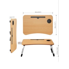 Unbranded Foldable Laptop Lap Desk Bed Desk Breakfast Couch Tray w/ USB Ports Home Travel