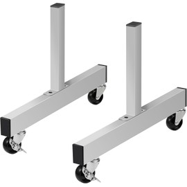 Fitcleer Floor Mirror 360° Swivel Rolling Base with Lockable Wheel，Compatible Wall Mirrors，Silver