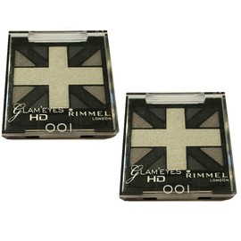 Pack of 2 Rimmel Glam Eyes HD Quad Eye Shadow, Black Cab 001