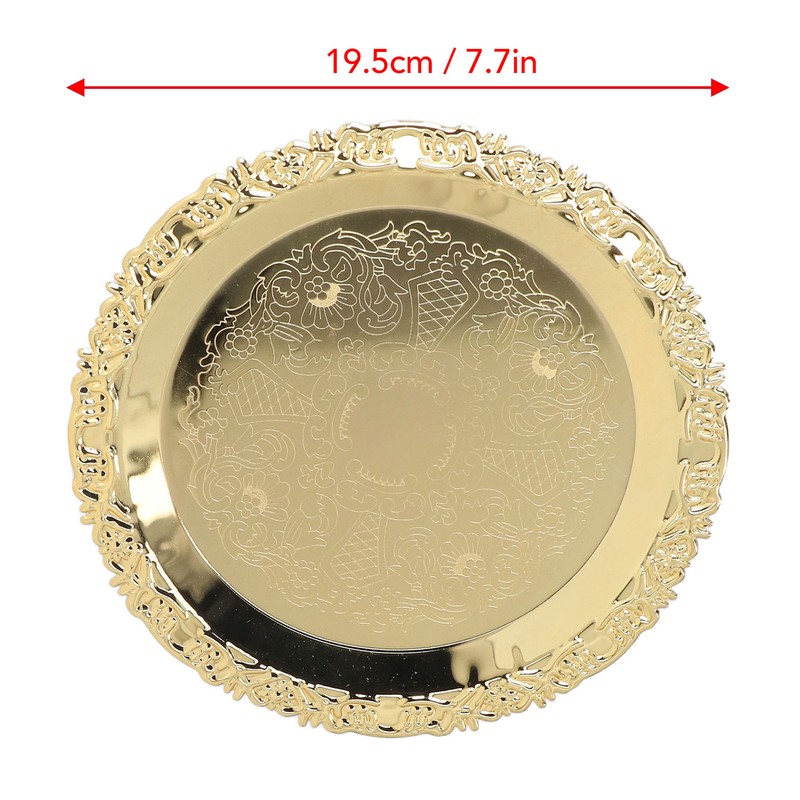 Round Decorative Dinner Plate Stainless Steel Storage Tray for Jewelry