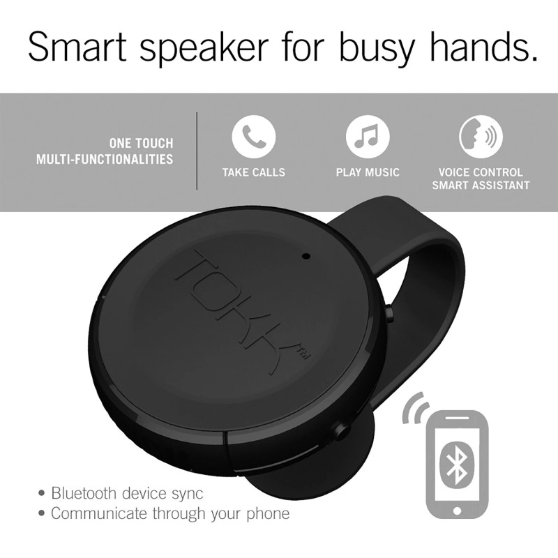Tokk™ Tokk Bluetooth® Wearable Hands-Free Smart Assistant 3.0 Speaker (Black)