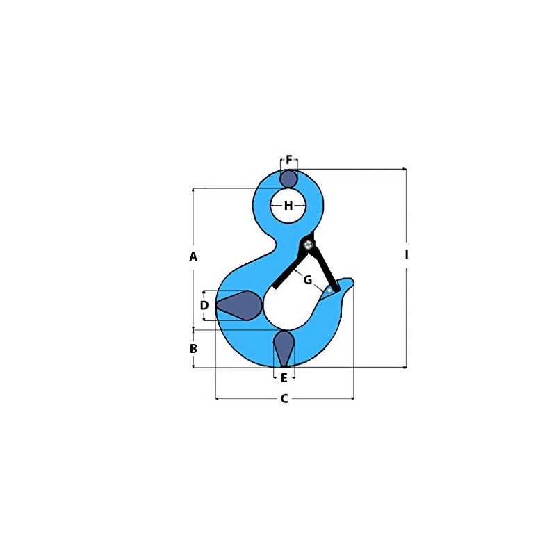 1 Ton Large Eye Hook with Safety Catch (Alloy Steel