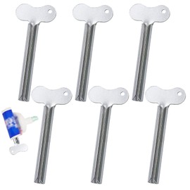 6 Pcs Toothpaste Squeezer, Metal Tube Squeezers, Stainless Steel Toothpaste Keys Roller Tube, Manual Dispenser Roller Tube Wringer for Toothpaste Paint,Cream, Cosmetic and Hair Dye(Silver)