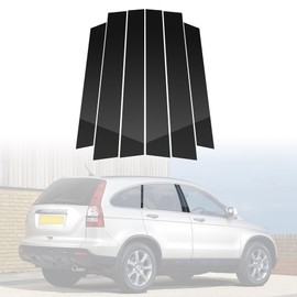 BASIKER 6PCS Fit for 2007-2011 CR-V Pillar Post Trim Kit, Door Window B Pillar Glossy Black Cover, Strong Toughness PC Material, Door Pillar Moldings Stickers Set