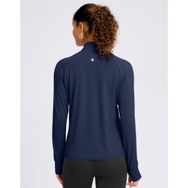 G Gradual Women's UPF 50+ Lightweight Athletic Jacket Sun Protection Zip Up 4 Pockets Long Sleeve Shirts Workout Running, Navy, S