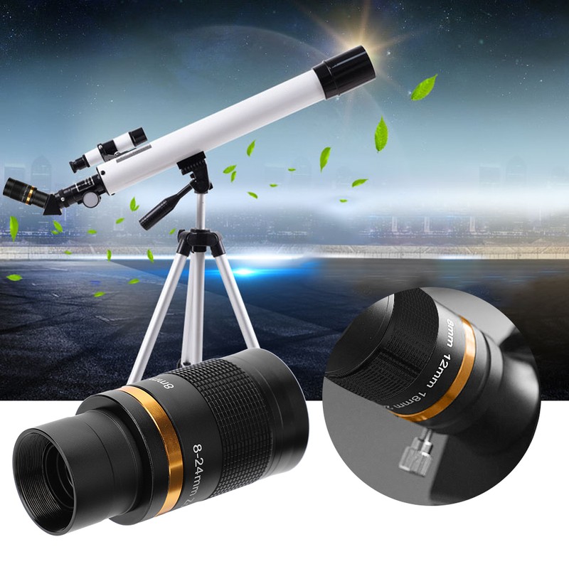 Astronomical Telescope 8‑24mm Continuous Zoom Eyepiece Observation 1.25inch/31.7mm Black