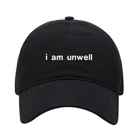 L8502-LXYB Baseball Cap Men Unwell Embroidered Washed Cotton Dad Hat Unisex Baseball Caps (Black,7 5/8)