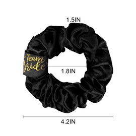 FWCXKK 8PCS Wedding Faux Silk Hair Ties for Women Solid Color Elastics Hair Accessories Bridesmaid Headband Rubber Band Hair Band (Black, 1 Count(pack of 1))