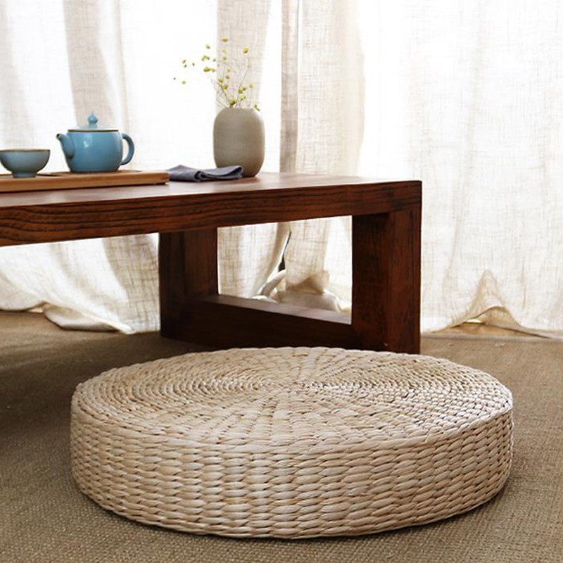 Hand Made Plaited Futon Mat Bulrush Mat Floor Mat Round