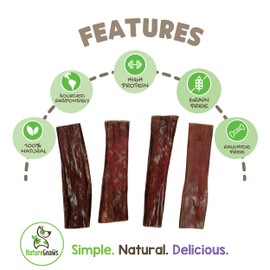 Nature Gnaws Beef Gullet Chews for Small Dogs 4-5" (20 Count) - Natural Beef Jerky Stick Dog Chew Treats - Rawhide Free