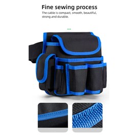 Electrician Tool Bag, Waterproof Tool Bag, Professional Universal Bag for Tools and Accessories, Tool Belt for Garden Tools, Various Compartments and Pockets, Blue
