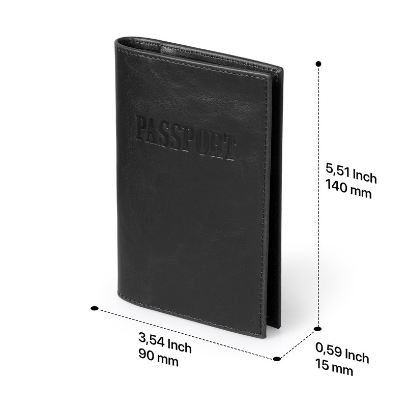 Otto Angelino Leather Passport Holder - RFID Blocking - Unisex,