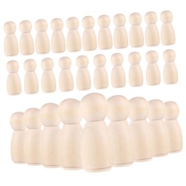jojofuny 30Pcs Unfinished Wooden Peg Dolls for DIY Crafts Blank Art Supplies for Smooth Surface for Easy Painting for and Home Decoration