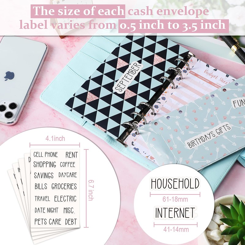 128 Pieces Budget Planner Stickers Cash Envelope Label Stickers for
