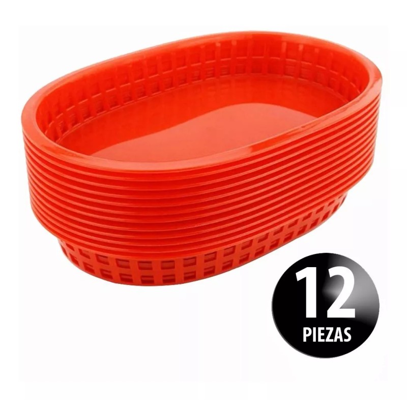 Dilitools Paquete De Canasta Plástica 27.5 Cm Comida Rápida Fast