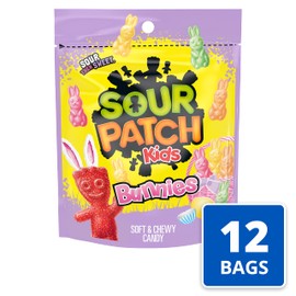 SOUR PATCH KIDS Bunnies Soft & Chewy Easter Candy, Bulk Candy, 12 - 10 oz Bags