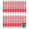 Libetui Set of 50 Ergonomic Ballpoint Pens Red Retractable Ballpoint
