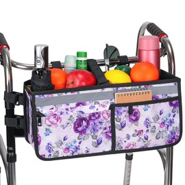 Walker Basket for Folding Walker –Accessories Storage Bag Organizer Pouch for Seniors, Compatible with Rolling Walkers and Front Wheel Walkers