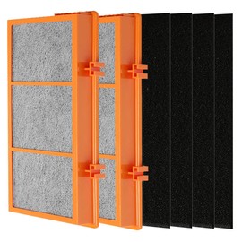 AER.1 HAPF30AS 3-in-1 Smoke Grabber True HEPA Activated Carbon Air Filter Replacement Compatible with Smoke Grabber AER.1 HAPF30AS-U4R Air Purifier - 1.2” x 10” x 4.6”, 2 Pack +4 Pre-filter