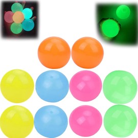 10 Pcs Sticky Balls Ceiling Glow in The Dark Fidget Toys, Glow Sticky Balls, Squishy Fidget Toys Jumping Stress Relief Balls,Night Stress Balls for Fluorescent Sticky Wall Balls