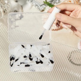 FOMIYES Nail Polish Replacement Brush: Dipping Powder Liquid Replacement Brush Gel Liquid Nail Bottle Replacement Caps, Nail Polish Brush Kit, Plastic Nail Art Brush Kit Nail Tools