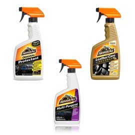 Armor All Car Cleaner Kit: Car Cleaner Spray Bottle + Protectant Spray + Leather Care with Beeswax, 16 Fl Oz - Complete Car Interior Care Combo