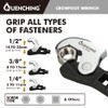 QUENCHING 3-Pcs Spring Loaded Auto-Adjusting Crowfoot Wrench Set, Covers Sizes