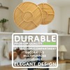 BambooMN Natural 12" Bamboo Round 5 Compartment Serving Tray/Platter, Charcuterie