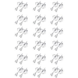 Sanfenly 18-24 Pairs Tiny Stud Earrings Small Stainless Steel Cartlidge Ear Studs Set for Multiple Piercing Hypoallergenic 2MM CZ Earrings for Men Women Mini Round Ball Earrings 20G