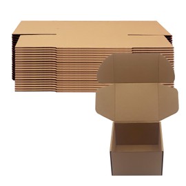 6x5x4 inch Shipping Boxes Pack of 25, Brown Corrugated Cardboard Box Mailer Boxes for Packaging Small Business Shipping，Recyclable Moving Storage Mailing Boxes Bulk Book Literature Gift Giving