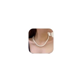Pearl Choker Necklace for Women Minimalist Pearl Necklace Simulated Pearl Bridesmaid Wedding Trendy Jewelry Gifts (10mm)