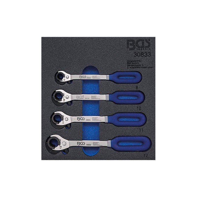 1/6 Tool Tray for Workshop Trolley: 4-piece Open Ratchet Spanner