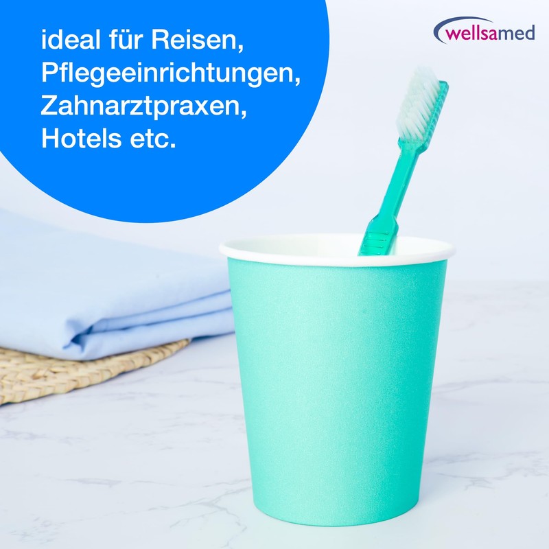Wellsamed Wellsabrush Pack of 100 Disposable Toothbrushes Impregnated with Toothpaste