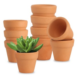 AOROPS Mini Terracotta Clay Pots, 10 Pieces Small Terracotta Pots 3 cm Terracotta Succulent Pots, Mini Clay Pots Growing Pots, Mini Flower Pot for Indoor and Outdoor Decorating