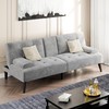 Shintenchi Futon Sofa Bed, Velvet Foldable Couch Reclining Sleeper w/Removable