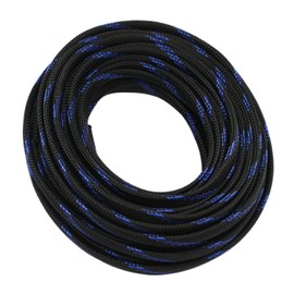 30ft PET Expandable Braided Sleeving Flexo Wire Cable Sleeve (1/2", Steel Blue&Black)
