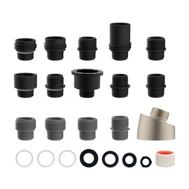 Hibbent 15 Pieces Pull Down Kitchen Faucet Head Adapter Kits with Curved Adapter, Multiple Sink Spray Head Adapters Compatible with Moen, American Standard, Delta, Kohler Faucets