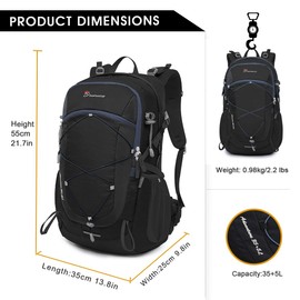 MOUNTAINTOP 40L Hiking Backpack with Rain Covers for Backpacking, Camping, Cycling and Traveling