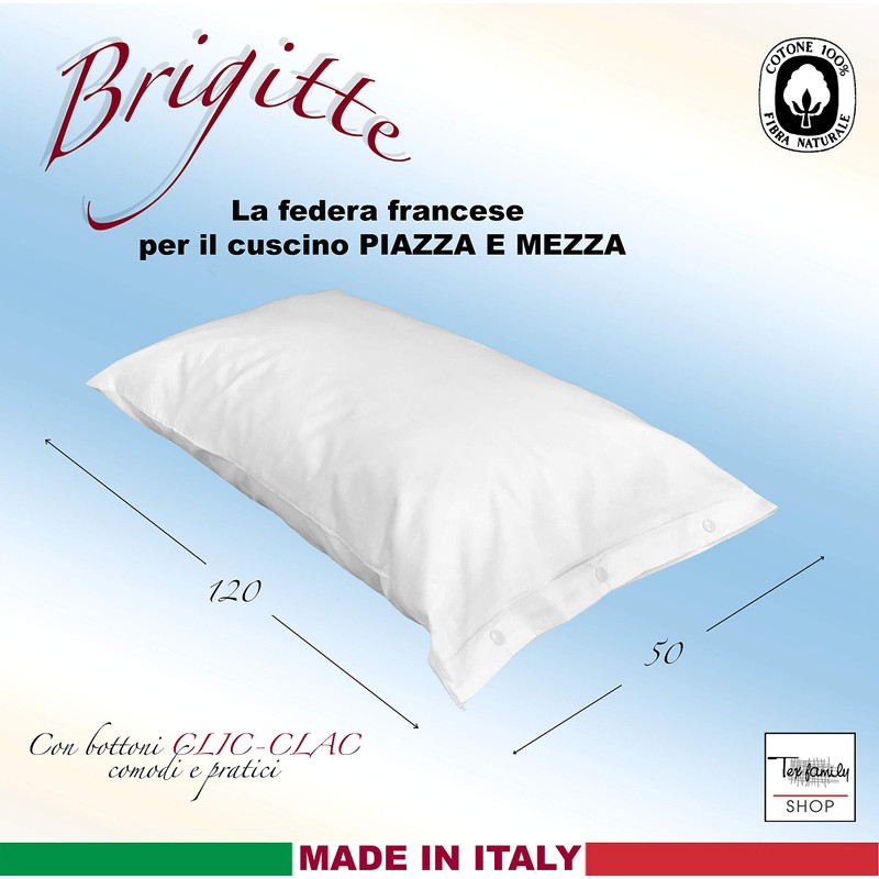Tex family Brigitte CLIC-CLAC Pillow Case for Queen Bed, French