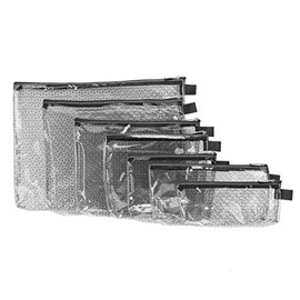 Travelon Set of 7 Packing Envelopes, Clear with Trim, Assorted Sizes, Black