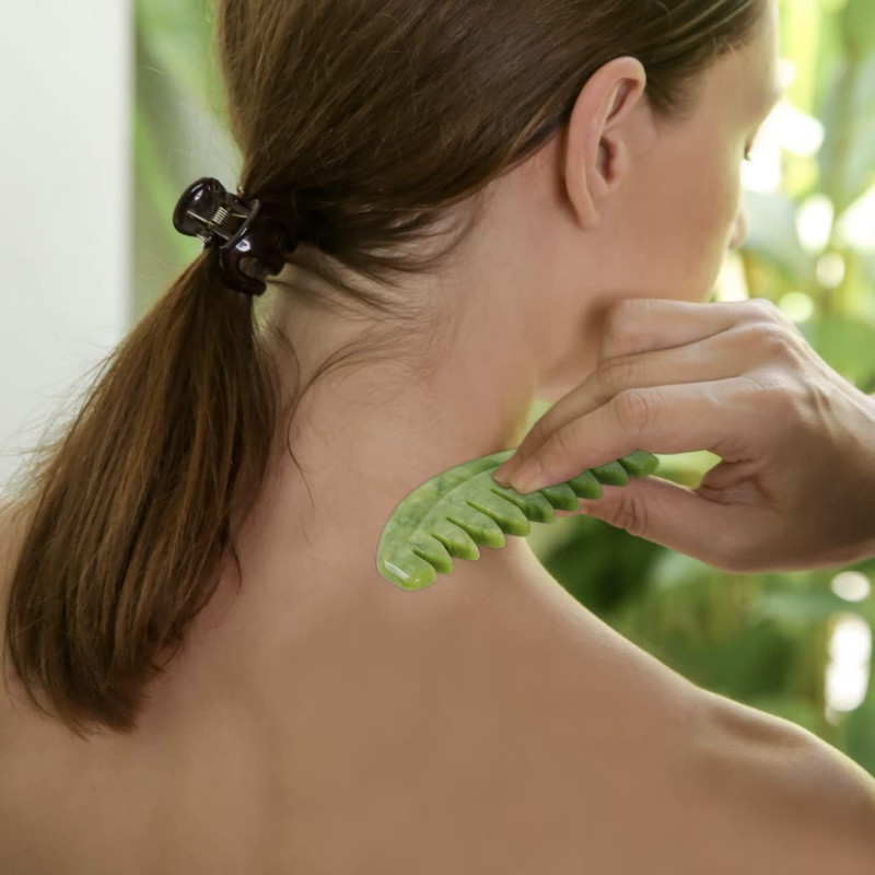 Multipurpose Jade Green Handmade Massage Comb Full Relaxing Massage Scalp