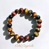 Unbranded Tiger Eye Bracelet Gold Blue & Red Mix -