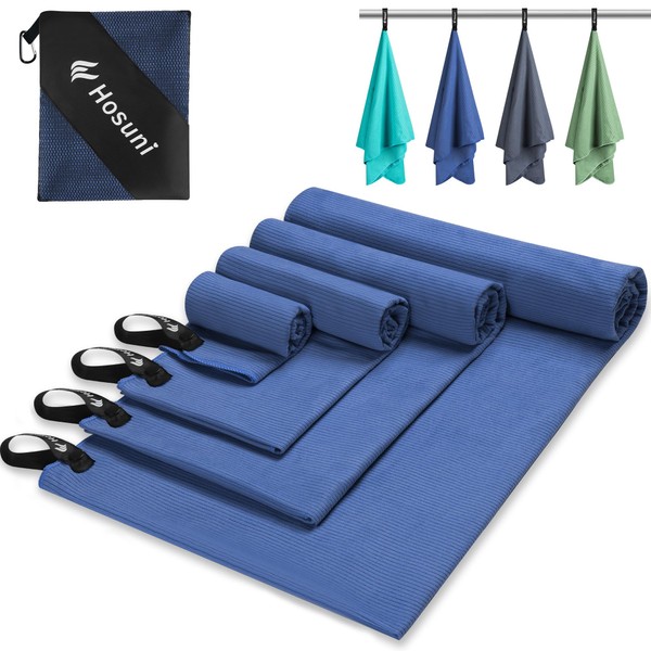 Hosuni Microfibre Towel, (60x30cm Small Towel+50x100cm Gym Towel), Compact Quick