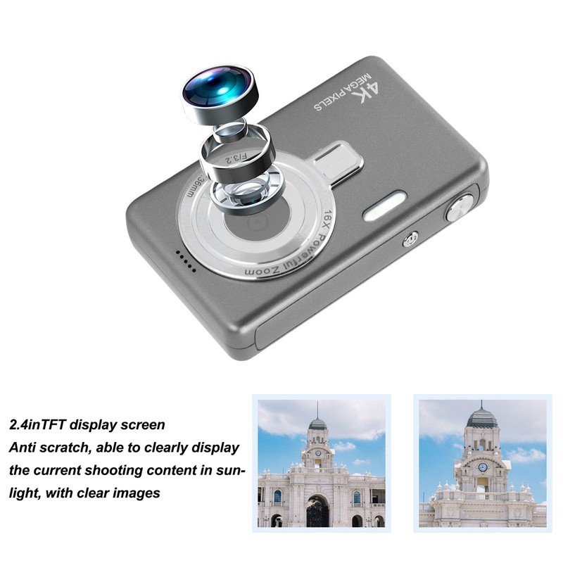 Digital Camera, Auto Focus 1080P HD Vlogging Camera, 12MP 16X