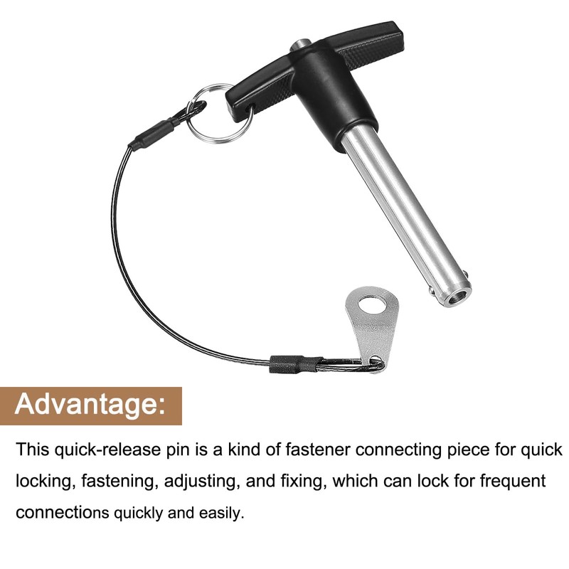 TA-VIGOR T Handle Lock Pins, 10mm Dia 50mm Length Stainless