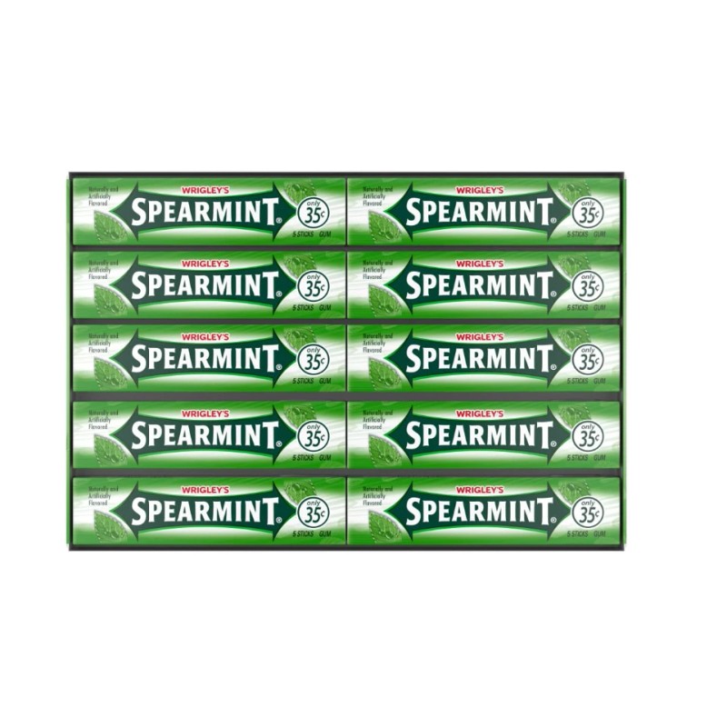 Wrigley's Gum, Spearmint, 5 Count (Pack of 40)