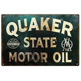 Victory Vintage Signs Reproduction Quaker State Motor Oil Sign 12"x18"