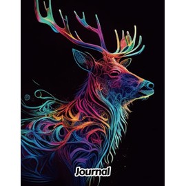 Abstract Stag Journal: Wide Ruled | Gift For People Who Love Deer, Wildlife Animal Lovers | For Back To School, Office, Work | 8.5 x 11 Inches | 111 Pages | v4