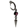 Akusetia Spring Type Ring, Earrings, Single Ear, Metal Black, Black,