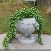 Flower Pot Cute Smile Standing Succulent Flowerpot Fadeless Resin Plant